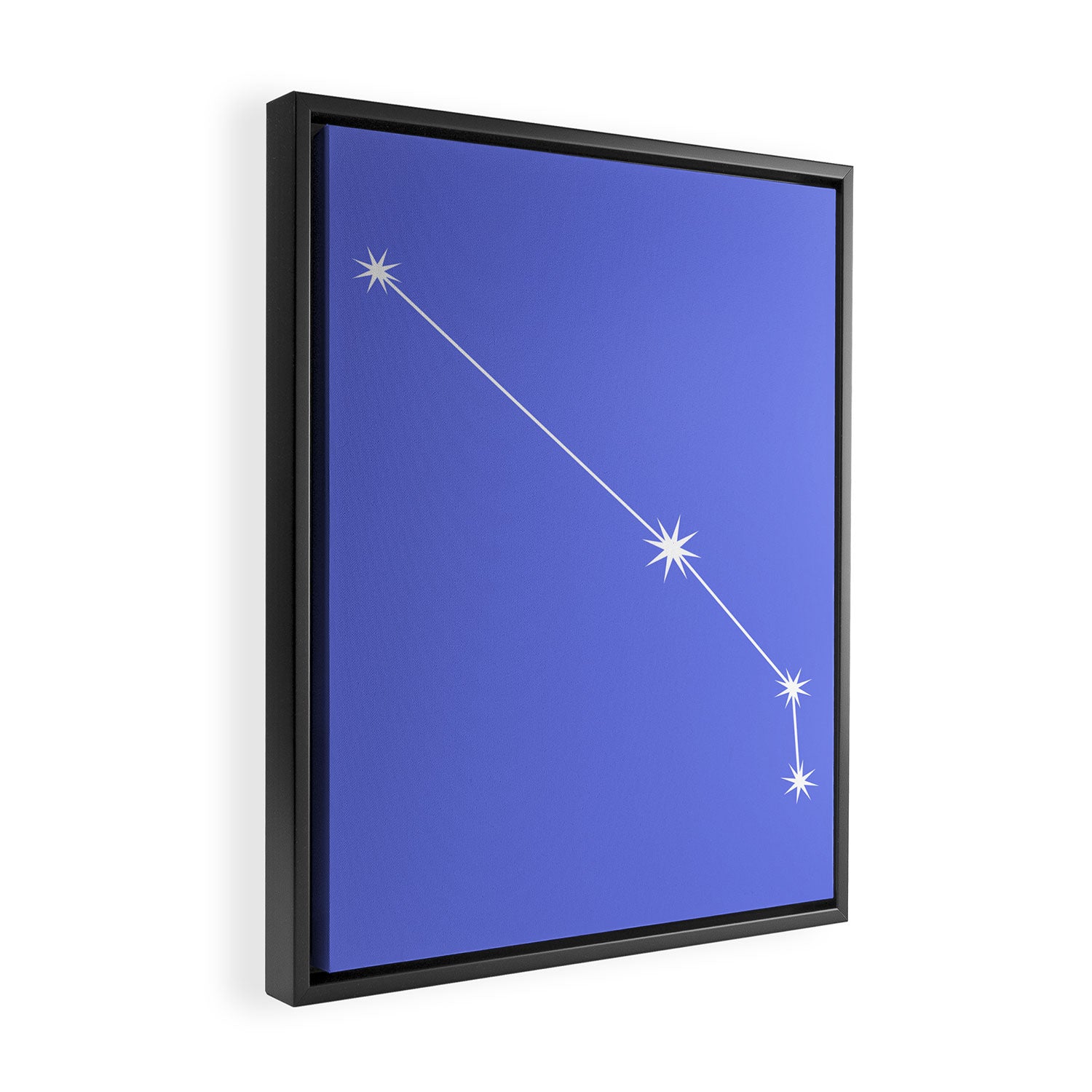 Aries Zodiac Star Constellation Line Art Periwinkle Purple Framed Canvas Print Gallery Image 2