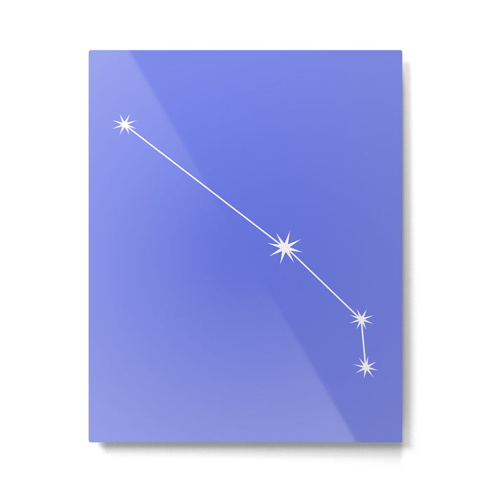 Aries Zodiac Star Constellation Line Art Periwinkle Purple Metal Print Gallery Image 1