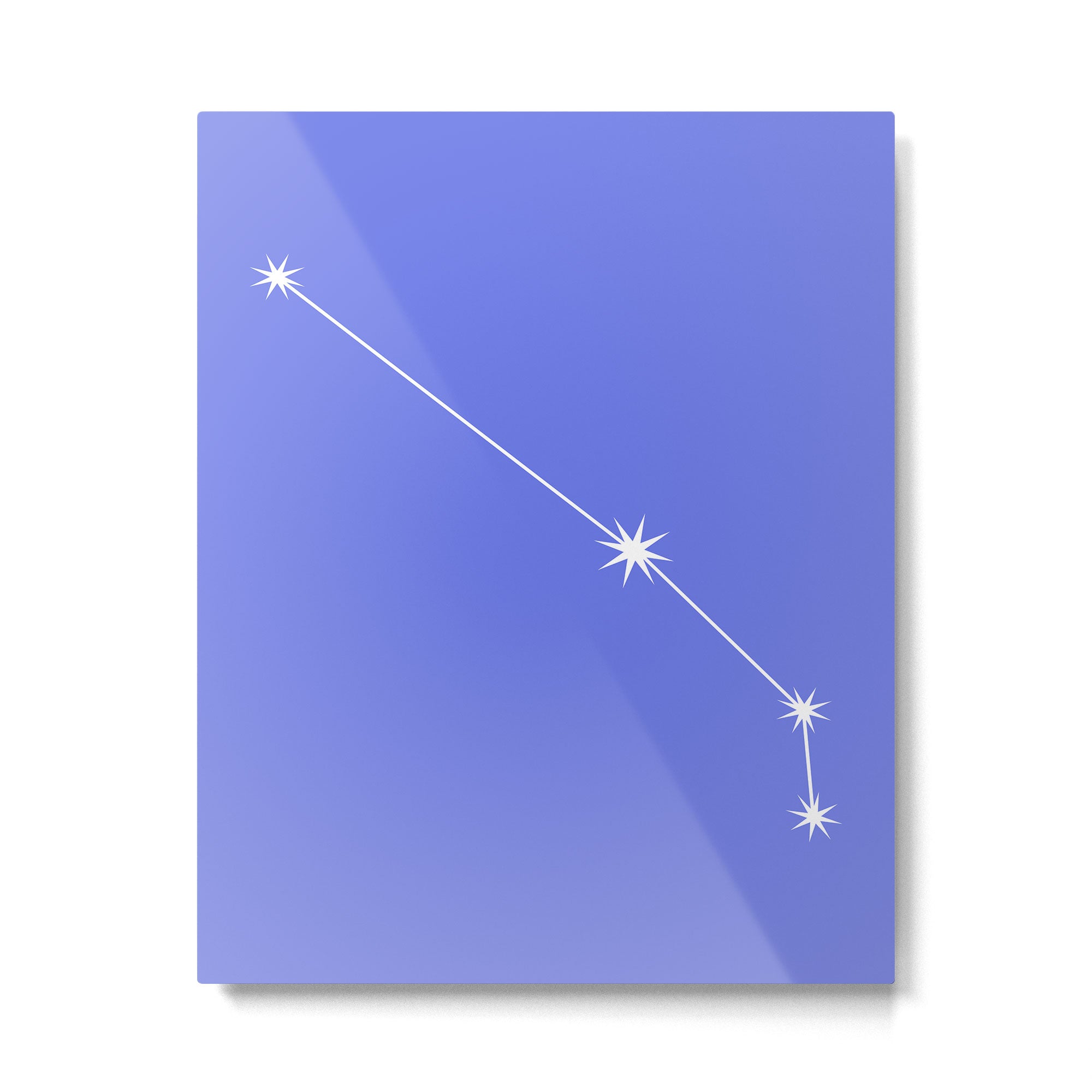 Aries Zodiac Star Constellation Line Art Periwinkle Purple Metal Print Gallery Image 6