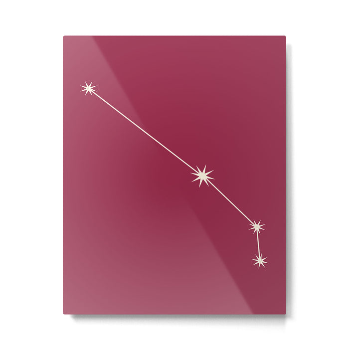 Aries Zodiac Star Constellation Line Art Pink Metal Print Gallery Image 1