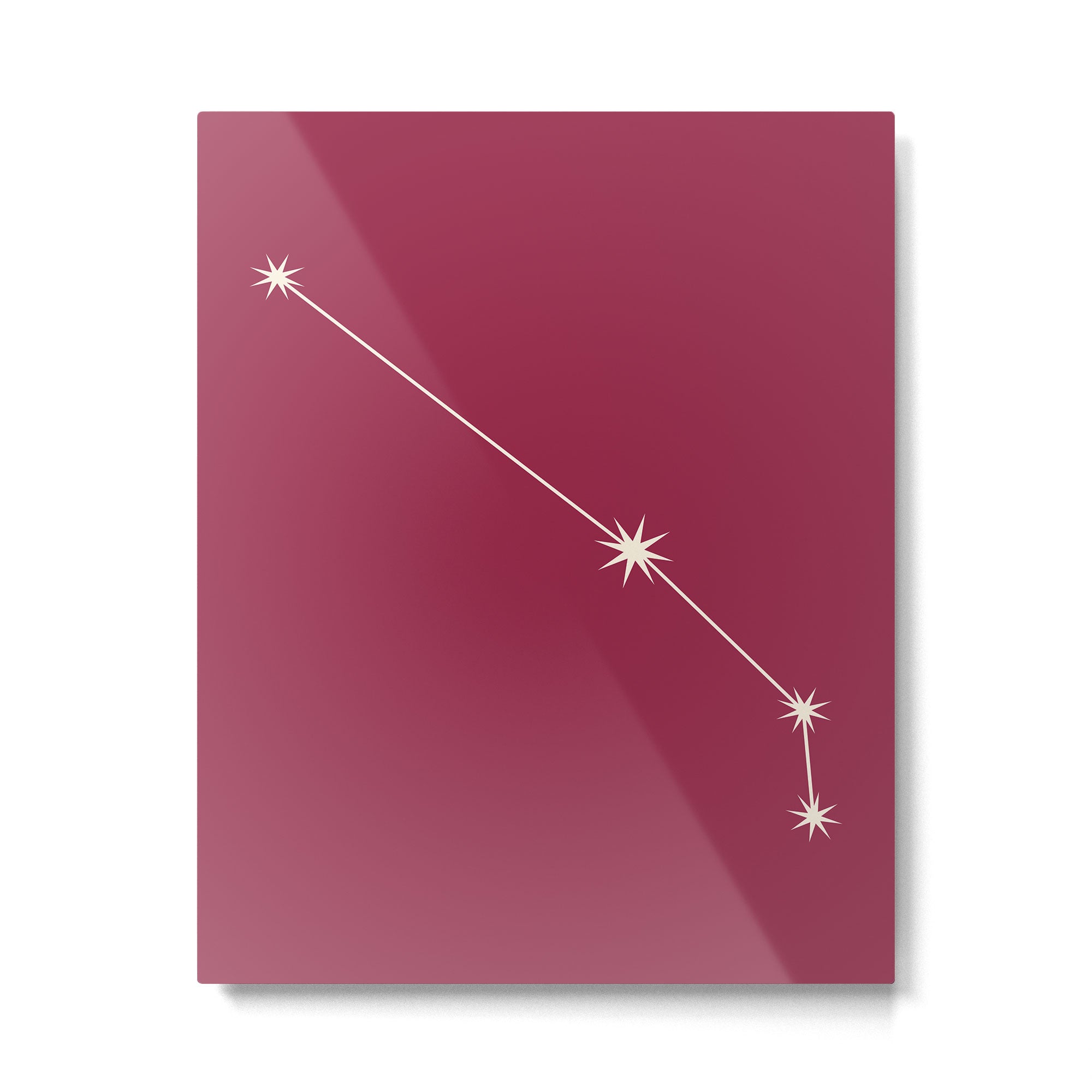 Aries Zodiac Star Constellation Line Art Pink Metal Print Gallery Image 6