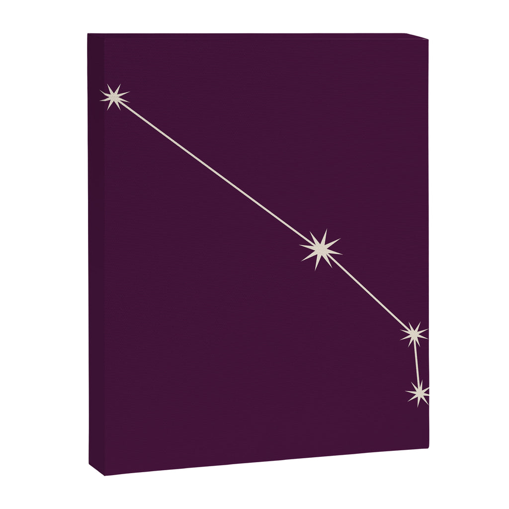 Aries Zodiac Star Constellation Line Art Plum Purple Canvas Print Gallery Image 8