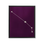 Aries Zodiac Star Constellation Line Art Plum Purple Framed Canvas Print Gallery Image 8