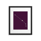 Aries Zodiac Star Constellation Line Art Plum Purple Framed Art Print Gallery Image 6