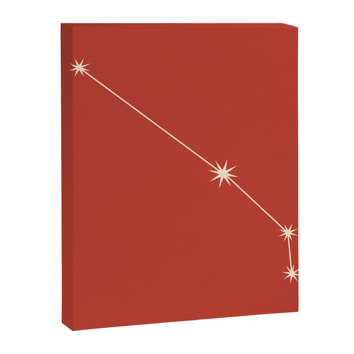Aries Zodiac Star Constellation Line Art Red Canvas Print Gallery Image 1