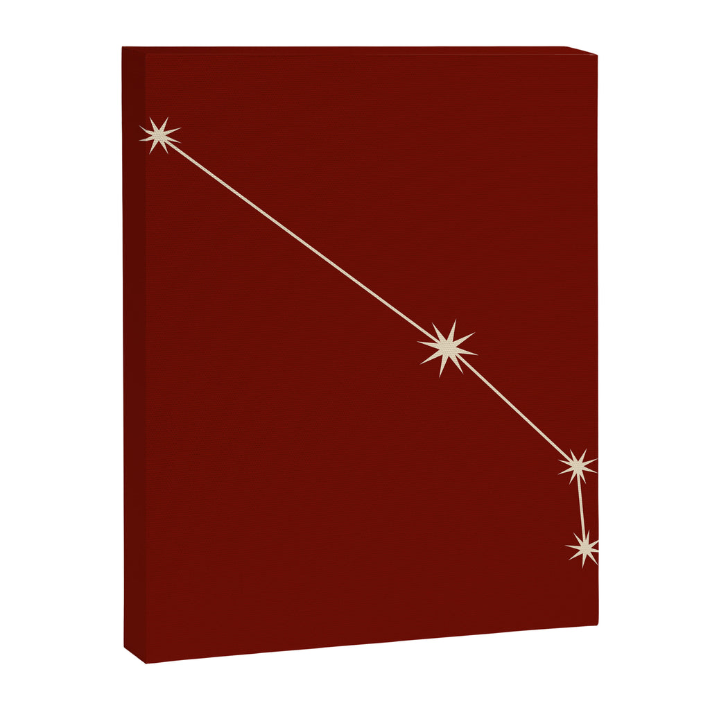 Aries Zodiac Star Constellation Line Art Ruby Red Canvas Print Gallery Image 8