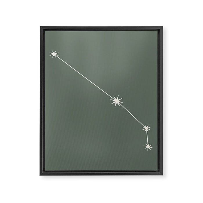 Aries Zodiac Star Constellation Line Art Sage Framed Canvas Print Gallery Image 1