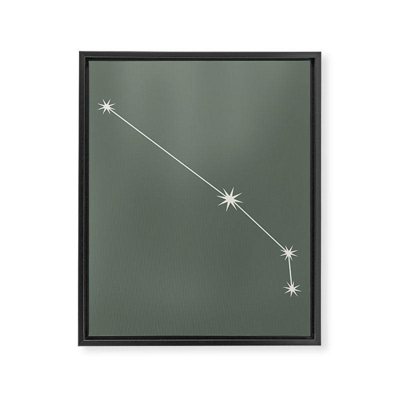 Aries Zodiac Star Constellation Line Art Sage Framed Canvas Print Gallery Image 8