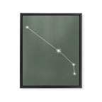 Aries Zodiac Star Constellation Line Art Sage Framed Canvas Print Gallery Image 8
