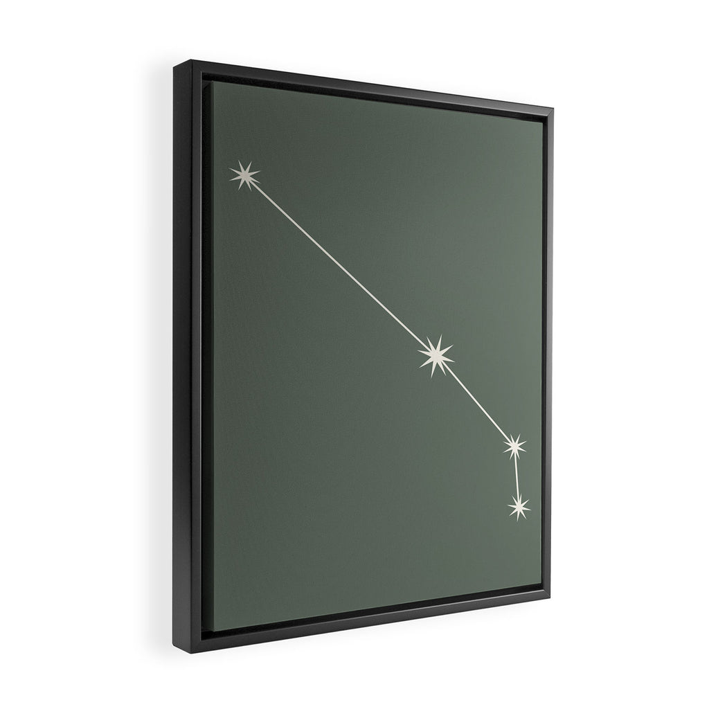 Aries Zodiac Star Constellation Line Art Sage Framed Canvas Print Gallery Image 2