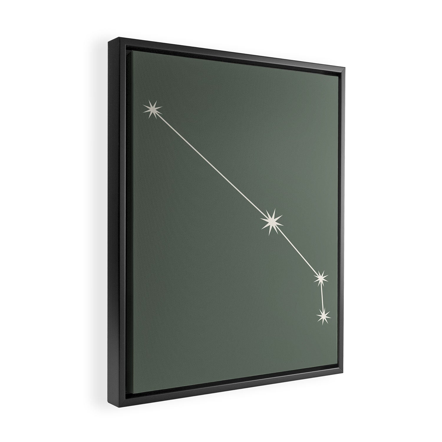 Aries Zodiac Star Constellation Line Art Sage Framed Canvas Print Gallery Image 2