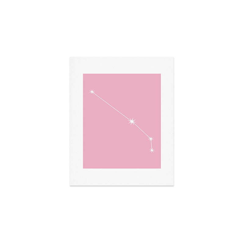 Aries Zodiac Star Constellation Line Art Soft Pink Art Print Gallery Image 1