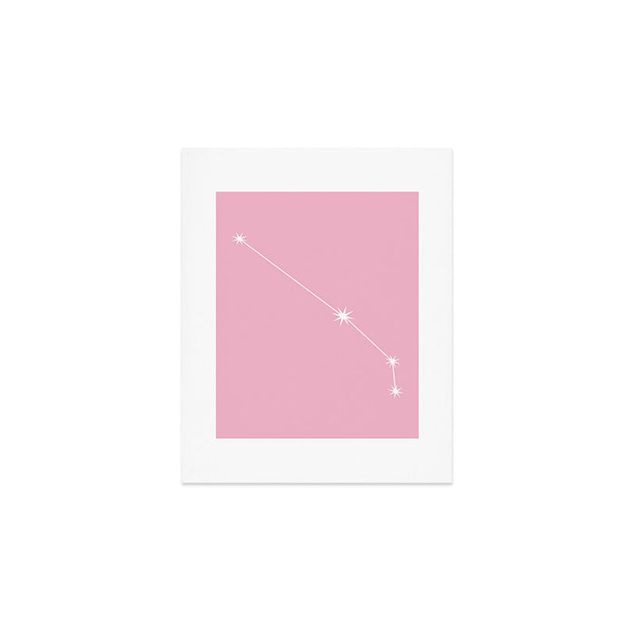 Aries Zodiac Star Constellation Line Art Soft Pink Art Print Gallery Image 1