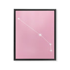 Aries Zodiac Star Constellation Line Art Soft Pink Framed Canvas Print Gallery Image 8