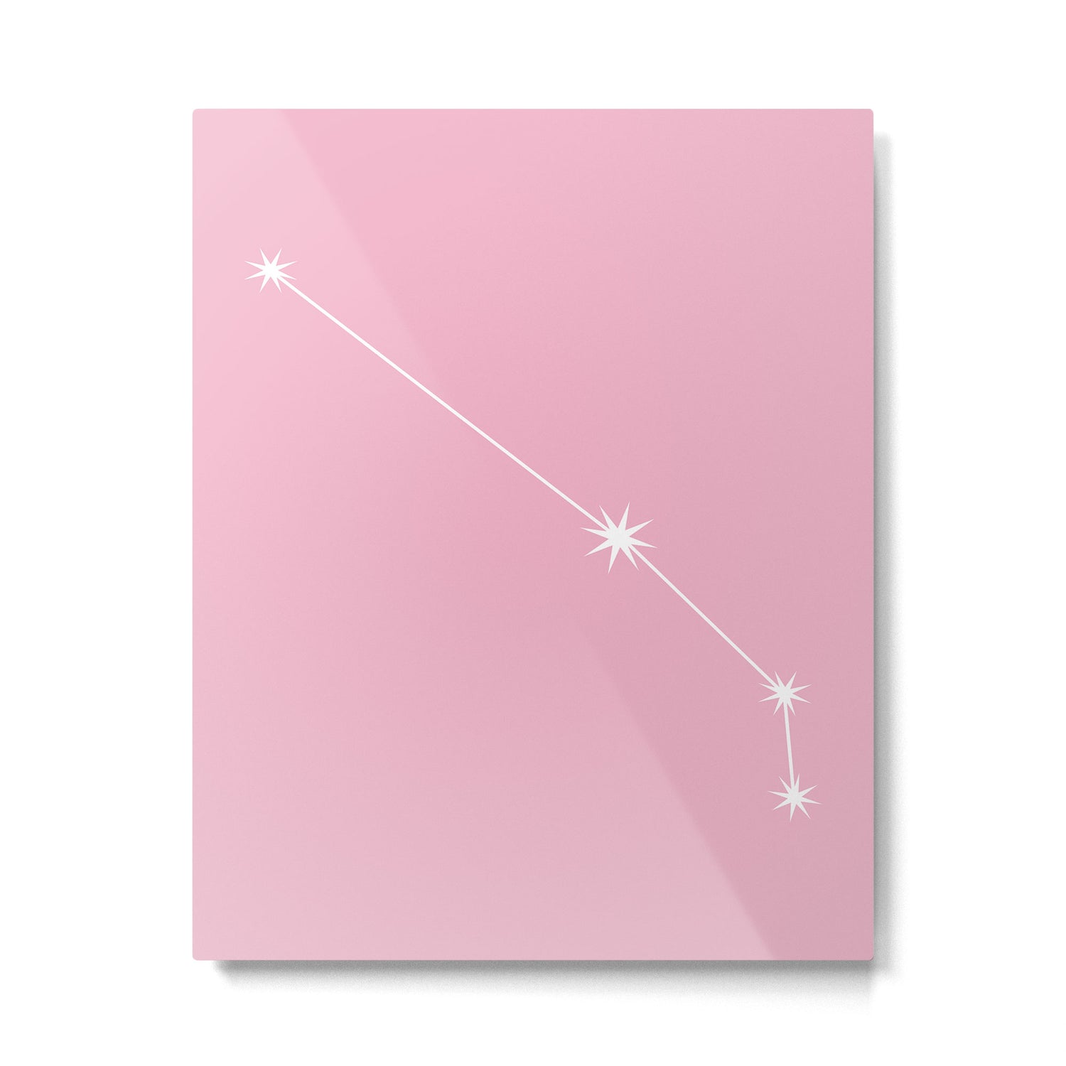 Aries Zodiac Star Constellation Line Art Soft Pink Metal Print Gallery Image 6