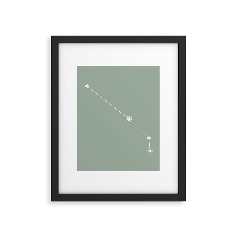 Aries Zodiac Star Constellation Line Art Soft Sage Framed Art Print Gallery Image 6