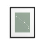 Aries Zodiac Star Constellation Line Art Soft Sage Framed Art Print Gallery Image 6