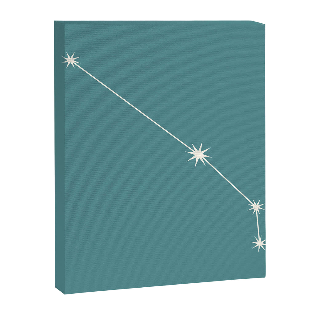 Aries Zodiac Star Constellation Line Art Teal Canvas Print Gallery Image 8