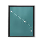 Aries Zodiac Star Constellation Line Art Teal Framed Canvas Print Gallery Image 8