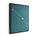 Aries Zodiac Star Constellation Line Art Teal Framed Canvas Print Gallery Image 2