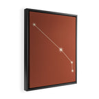 Aries Zodiac Star Constellation Line Art Terracotta Red Framed Canvas Print Gallery Image 2