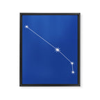 Aries Zodiac Star Constellation Line Art Vibrant Blue Framed Canvas Print Gallery Image 8