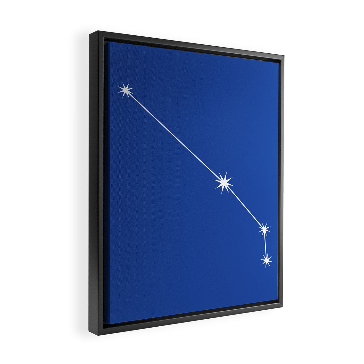 Aries Zodiac Star Constellation Line Art Vibrant Blue Framed Canvas Print Gallery Image 2