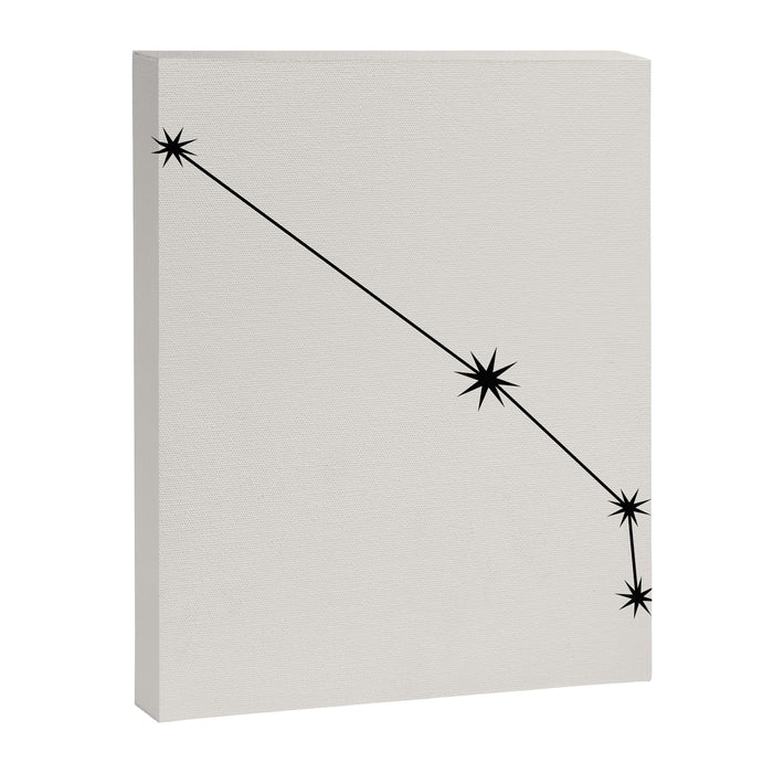 Aries Zodiac Star Constellation Line Art White Canvas Print Gallery Image 1