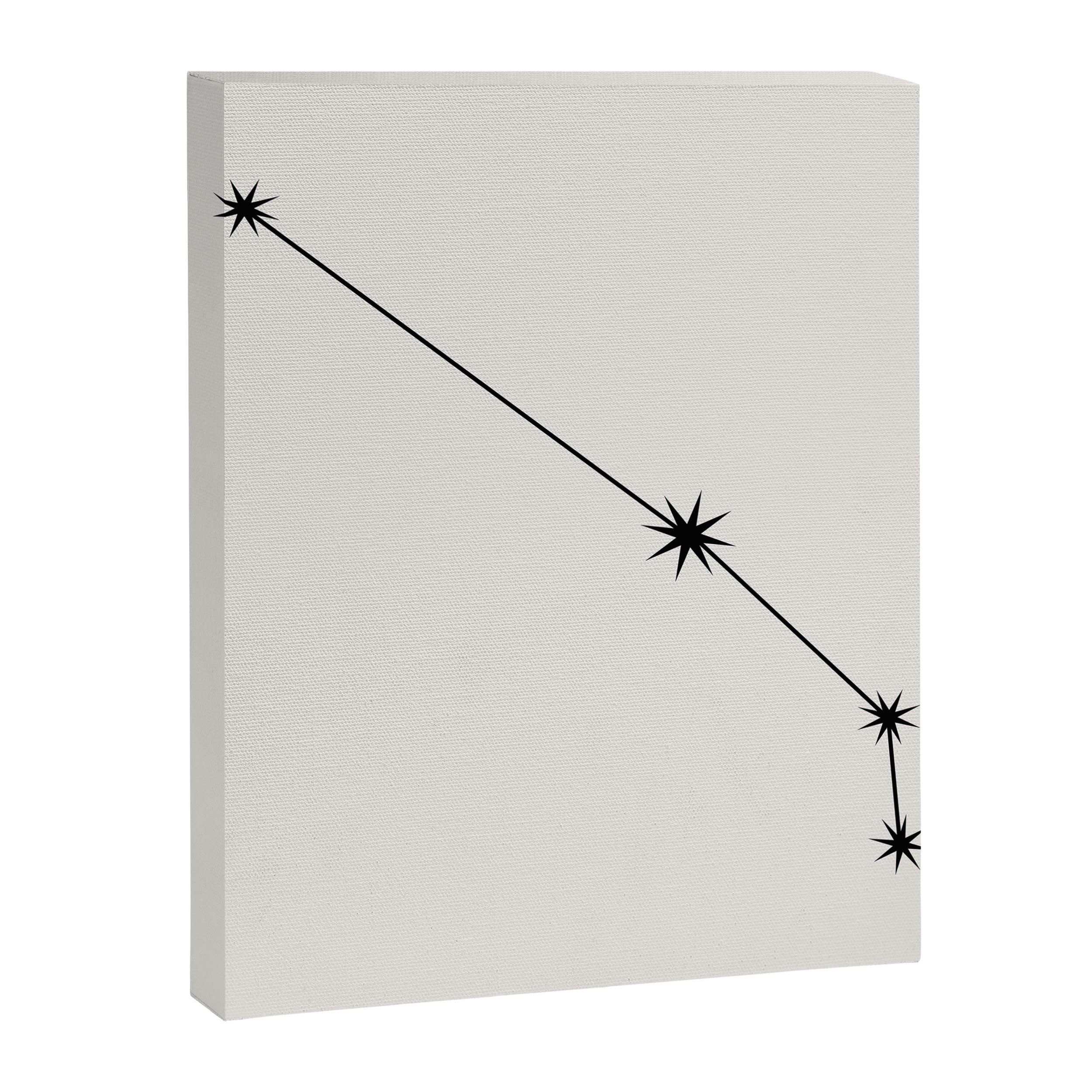 Aries Zodiac Star Constellation Line Art White Canvas Print Gallery Image 8