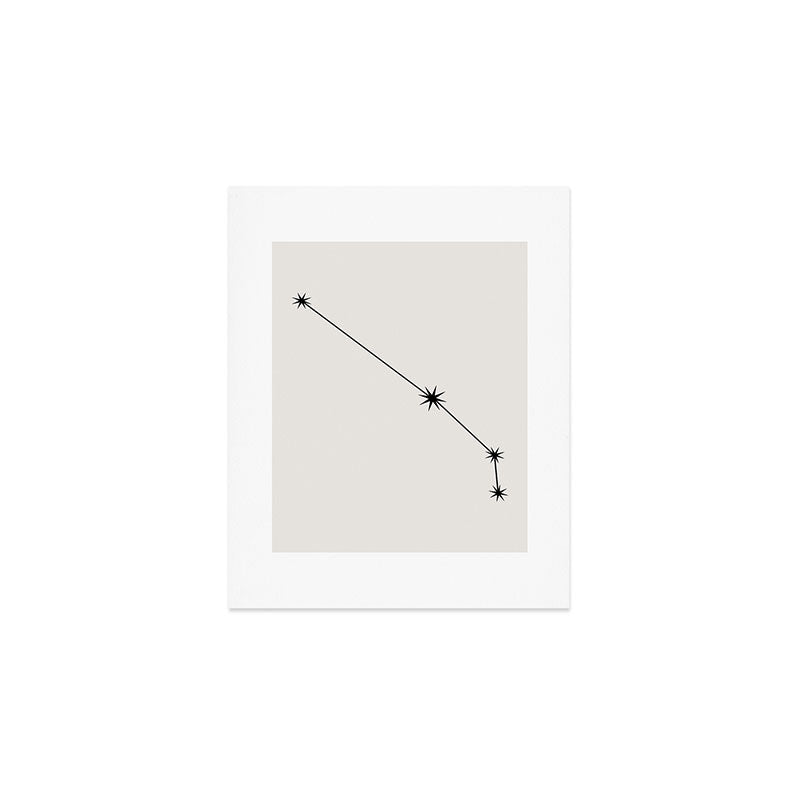 Aries Zodiac Star Constellation Line Art White Art Print Gallery Image 1