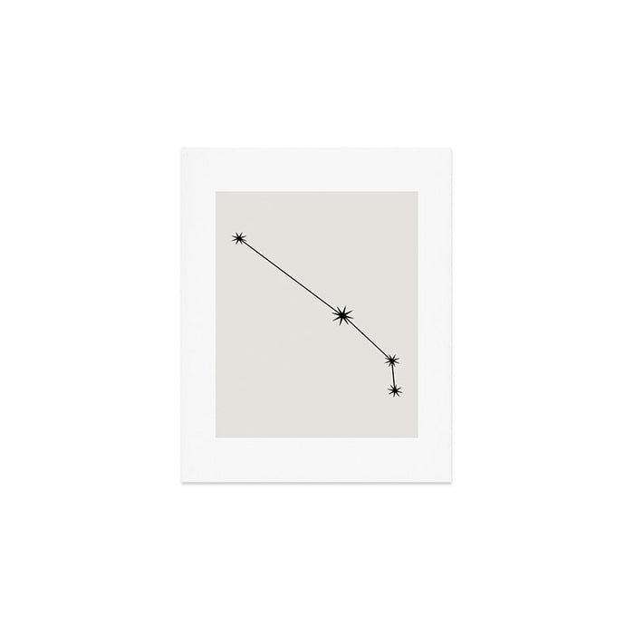 Aries Zodiac Star Constellation Line Art White Art Print Gallery Image 1