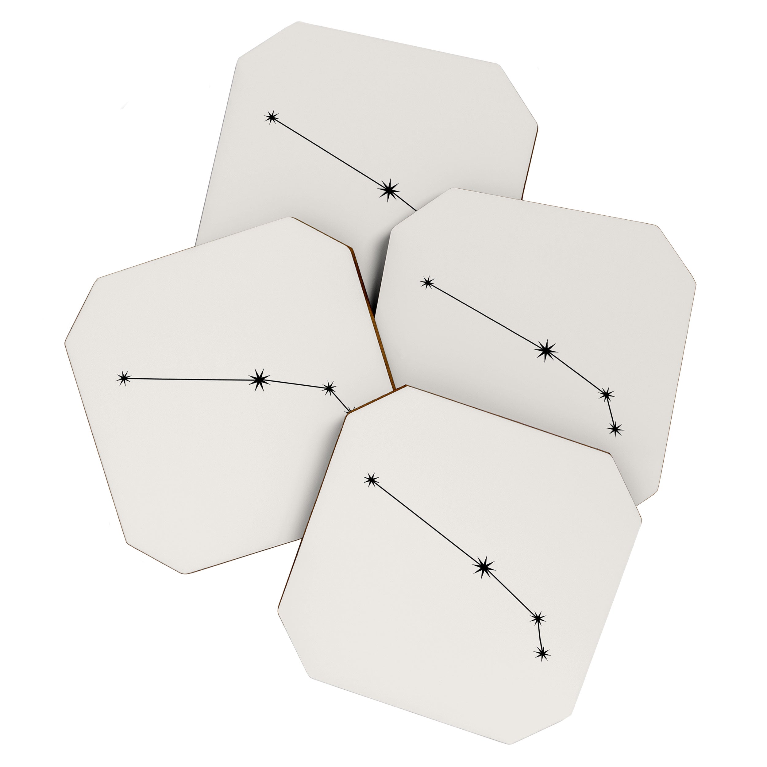Aries Zodiac Star Constellation Line Art White Coaster Gallery Image 1