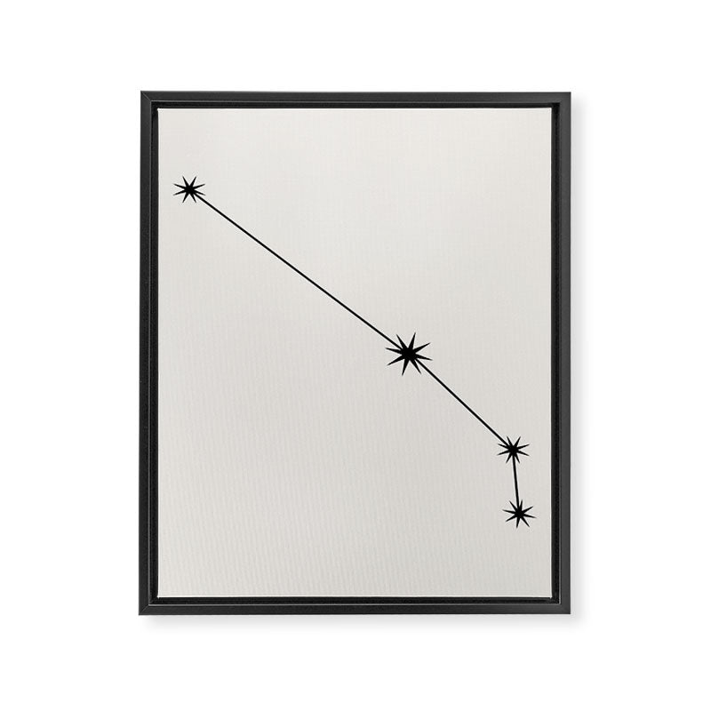 Aries Zodiac Star Constellation Line Art White Framed Canvas Print Gallery Image 8