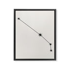 Aries Zodiac Star Constellation Line Art White Framed Canvas Print Gallery Image 8