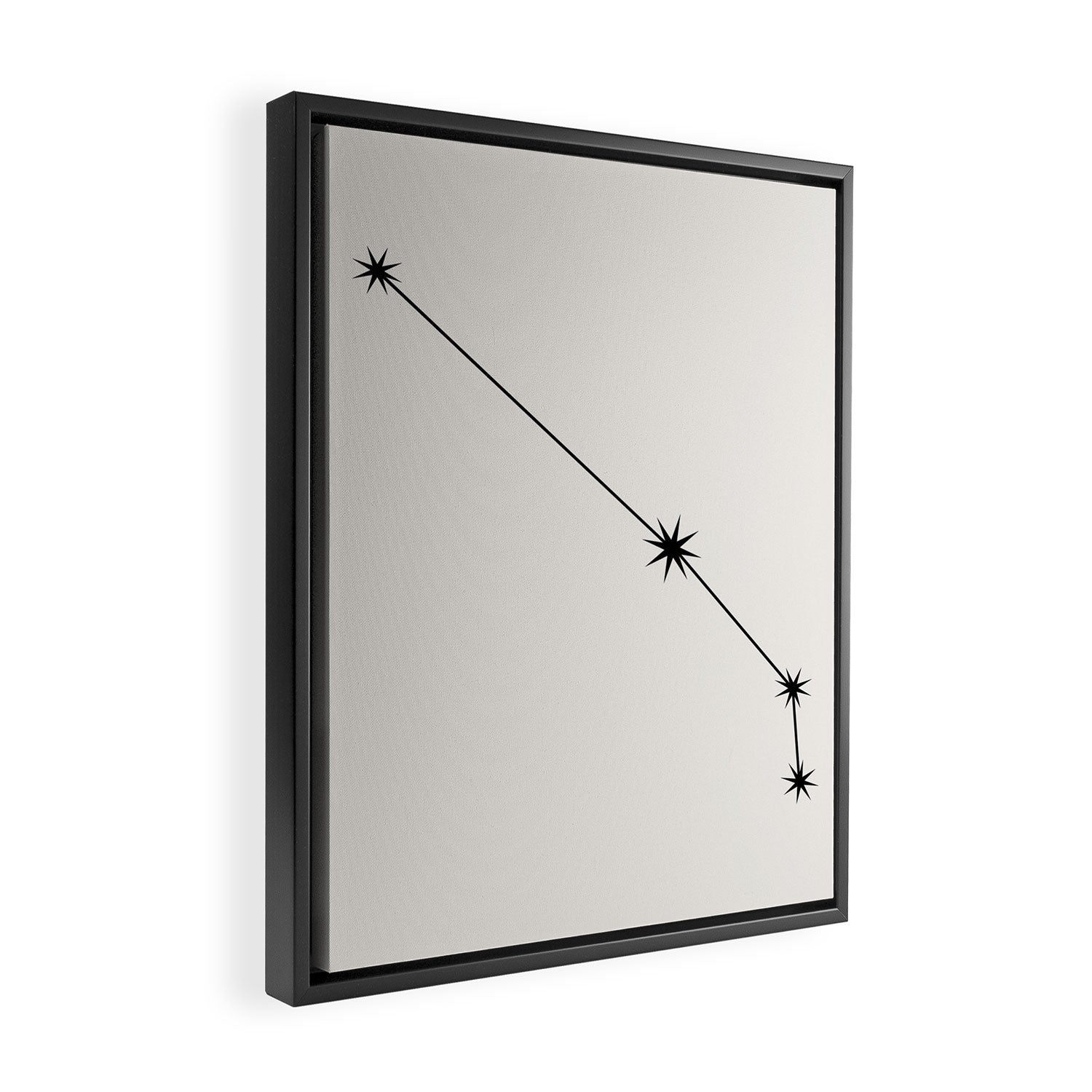Aries Zodiac Star Constellation Line Art White Framed Canvas Print Gallery Image 2