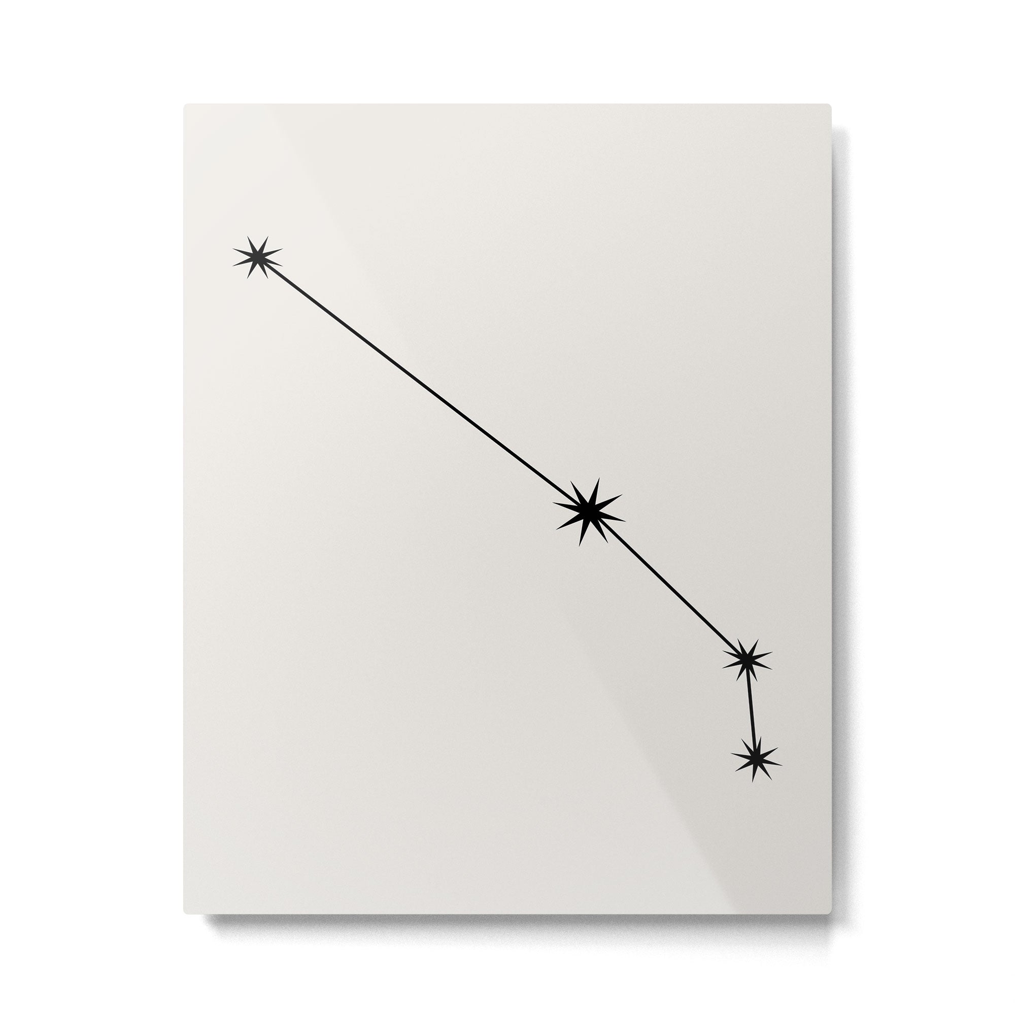 Aries Zodiac Star Constellation Line Art White Metal Print Gallery Image 6