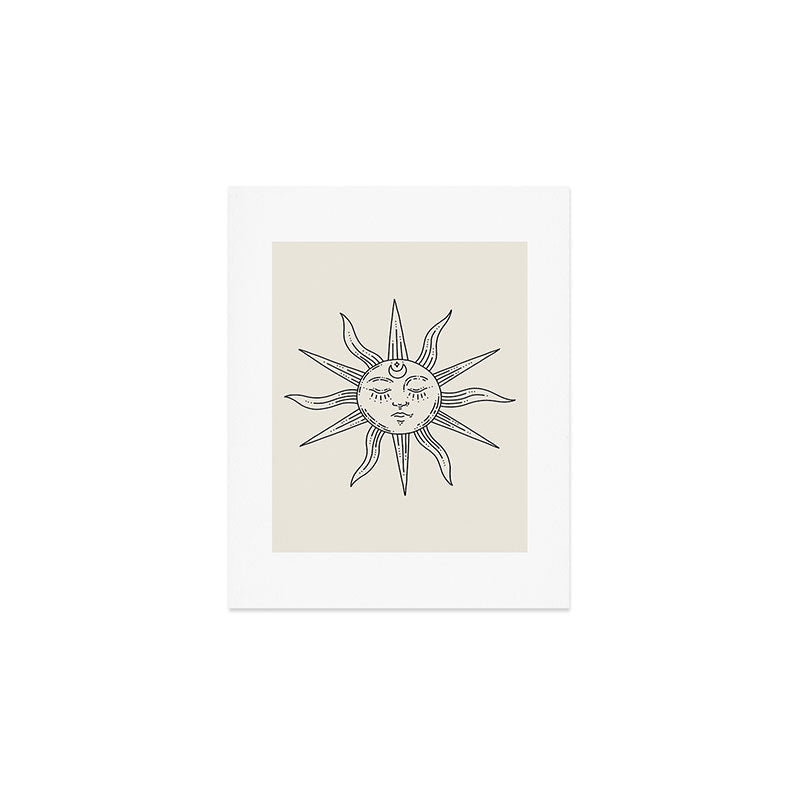 Boho Sun Drawing V Art Print Gallery Image 1