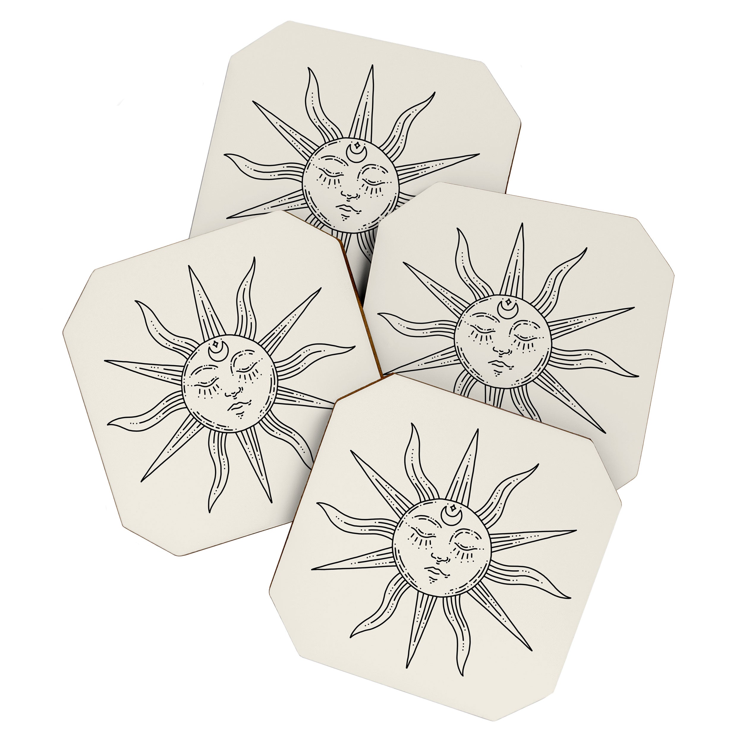 Boho Sun Drawing V Coaster Gallery Image 1