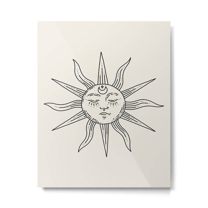 Boho Sun Drawing V Metal Print Gallery Image 1