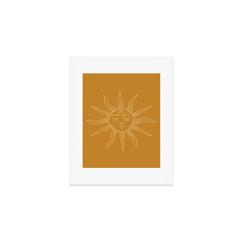Boho Sun Drawing XIX Gold Art Print Gallery Image 1