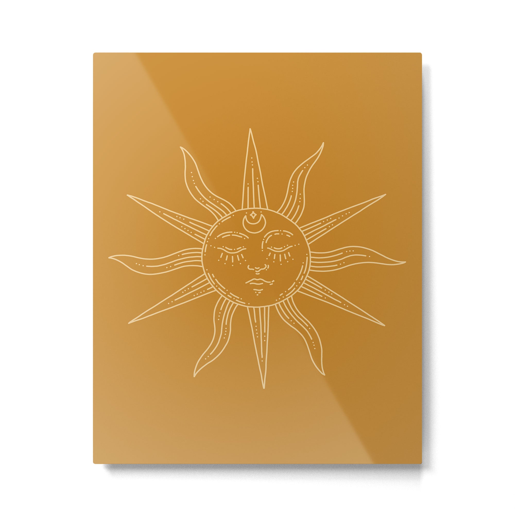 Boho Sun Drawing XIX Gold Metal Print Gallery Image 6