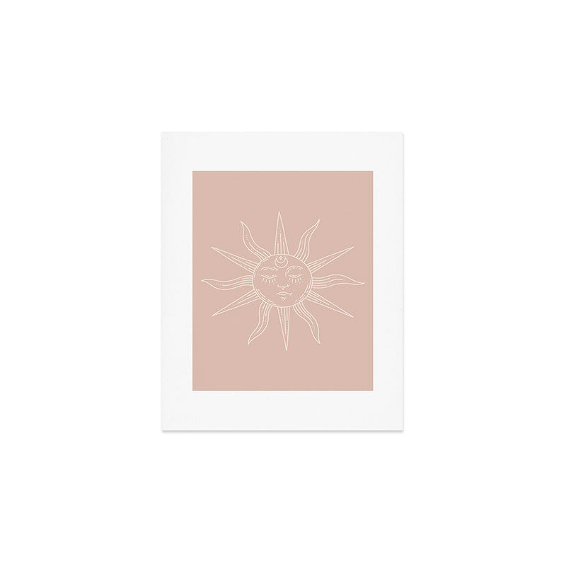 Boho Sun Drawing XXIII Neutral Pink Art Print Gallery Image 1