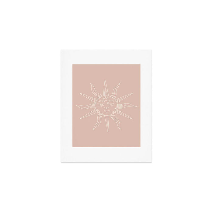Boho Sun Drawing XXIII Neutral Pink Art Print Gallery Image 1
