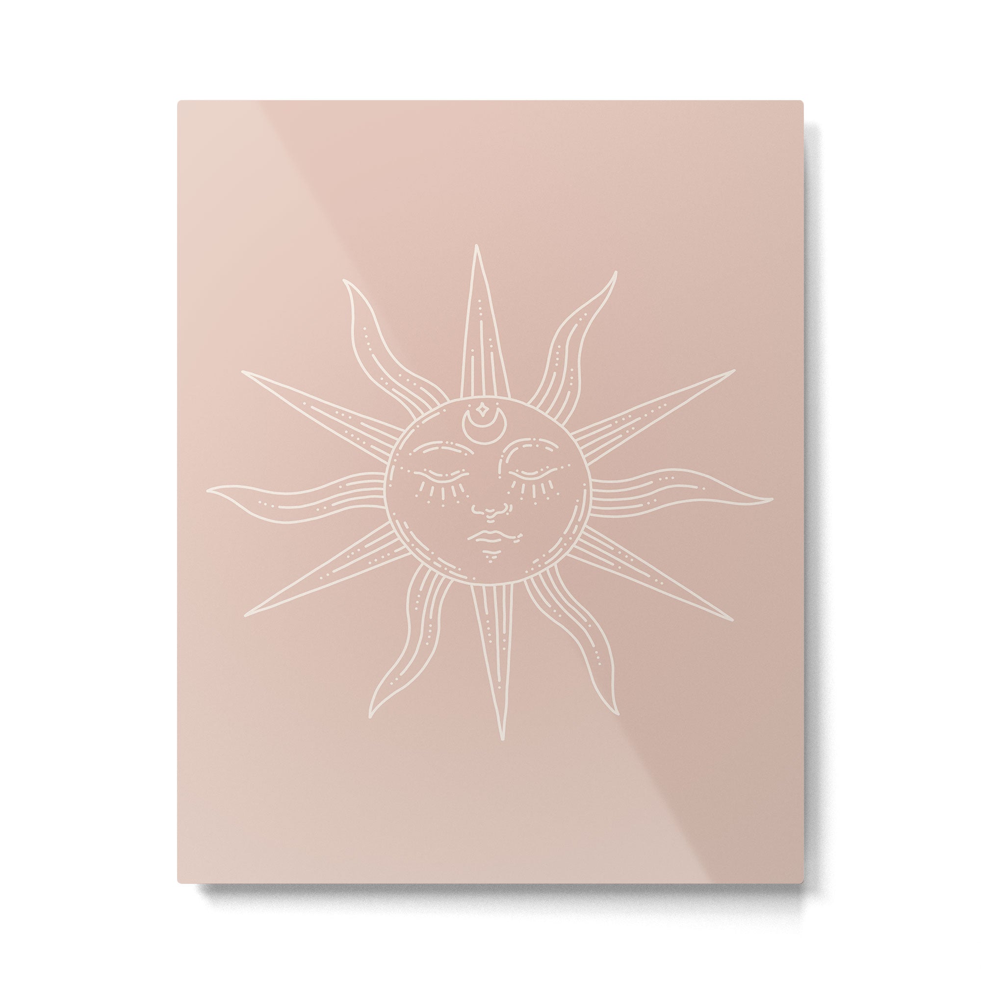 Boho Sun Drawing XXIII Neutral Pink Metal Print Gallery Image 6