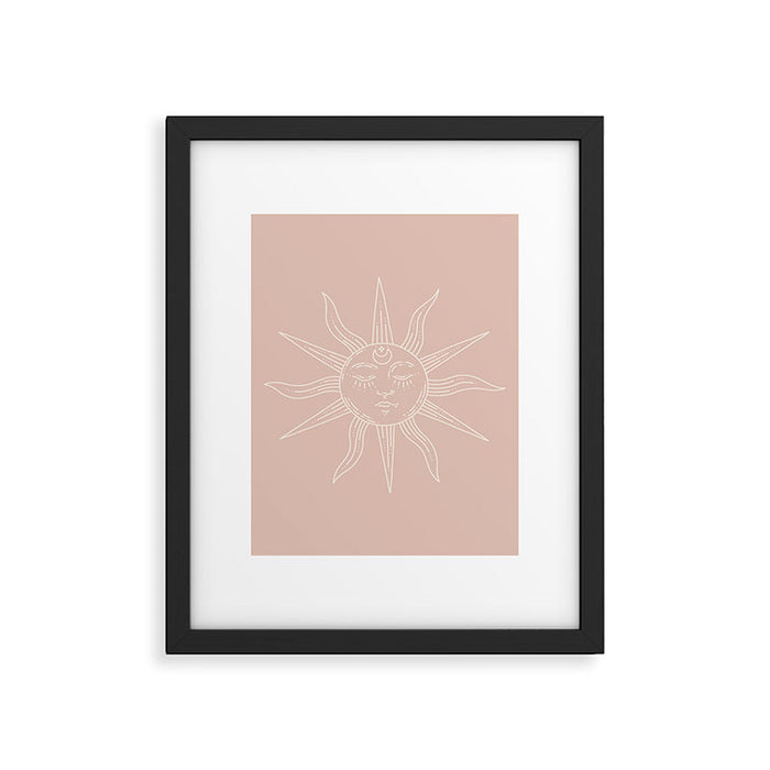 Boho Sun Drawing XXIII Neutral Pink Framed Art Print Gallery Image 1