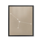 Cancer Zodiac Star Constellation Line Art Beige Framed Canvas Print Gallery Image 8