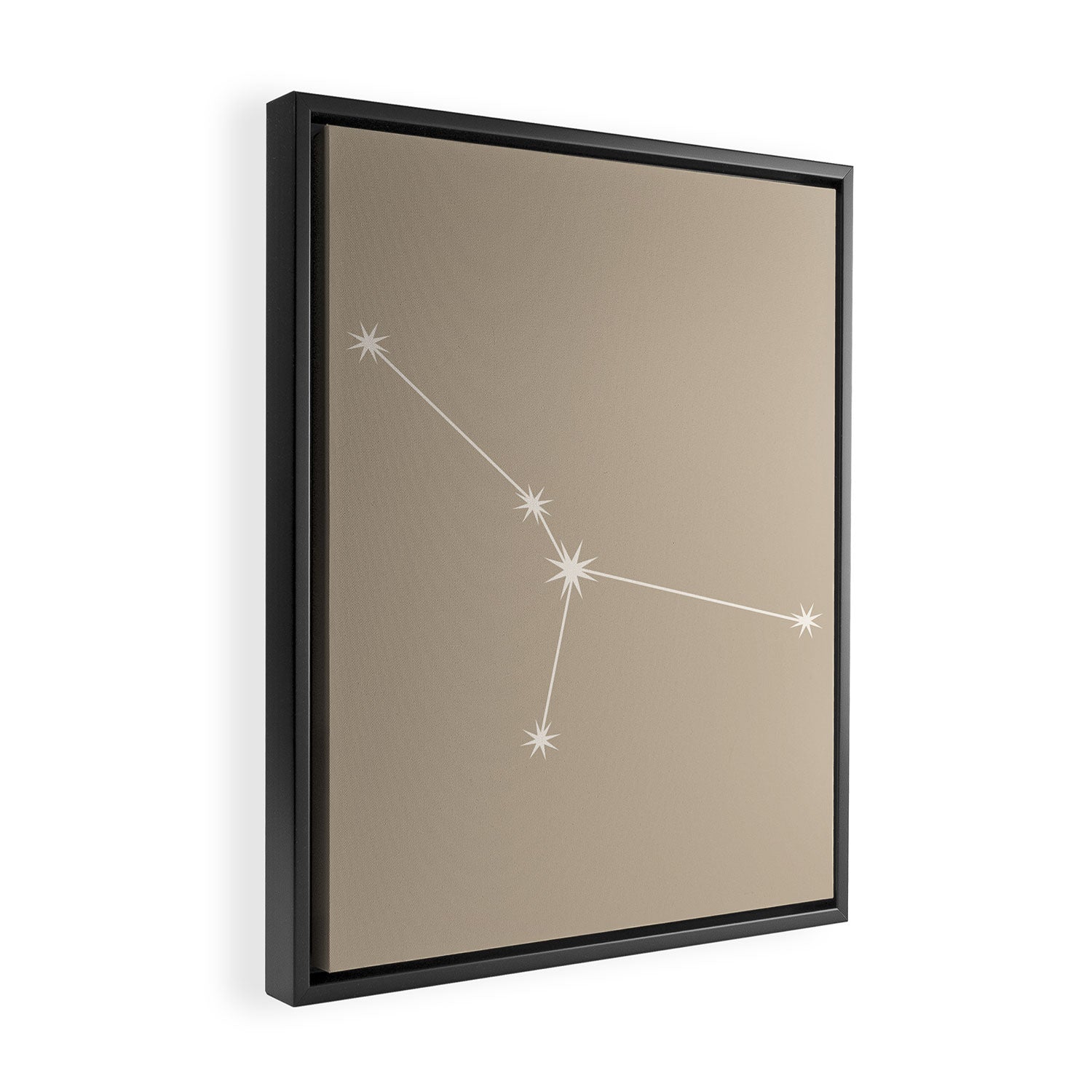 Cancer Zodiac Star Constellation Line Art Beige Framed Canvas Print Gallery Image 2