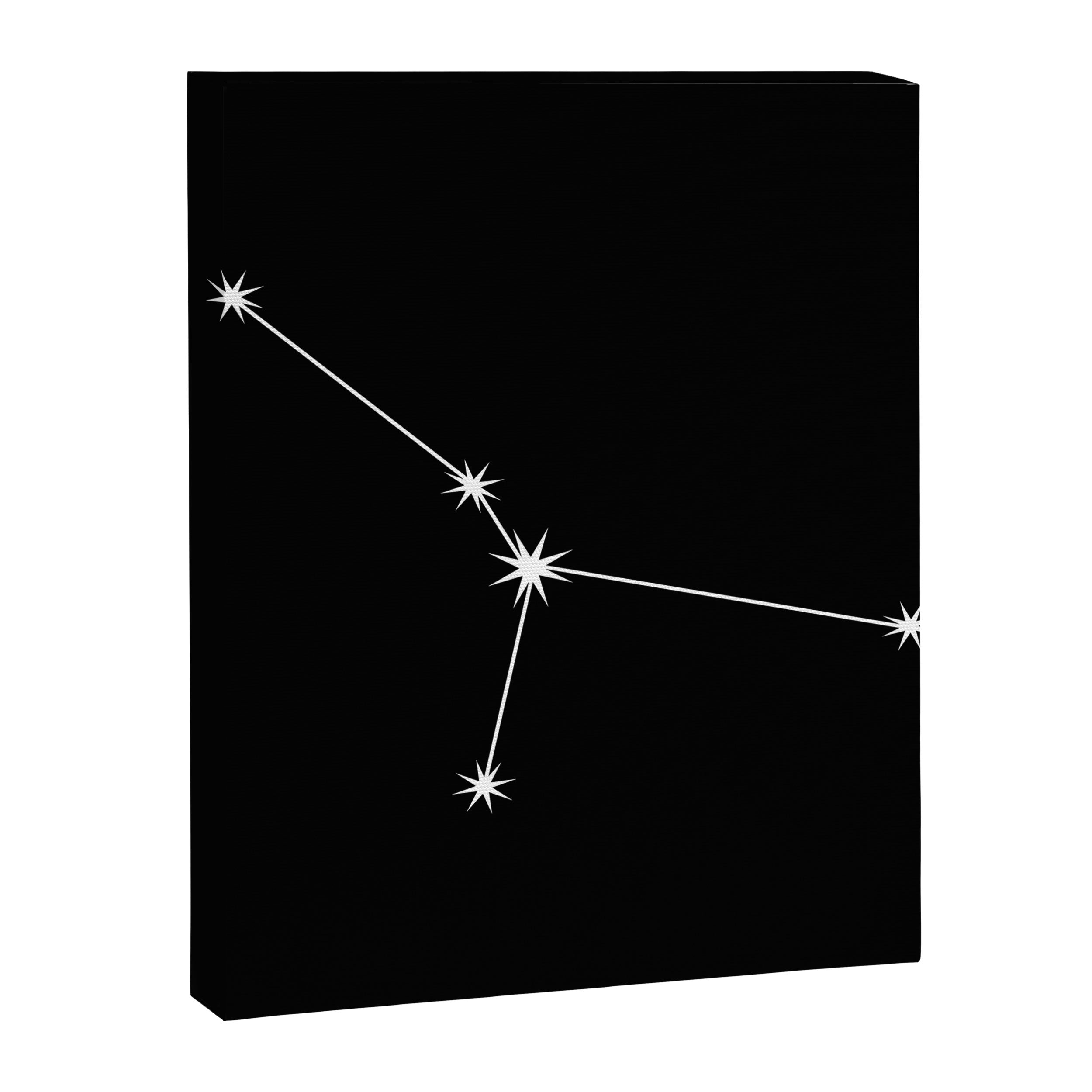 Cancer Zodiac Star Constellation Line Art Black Canvas Print Gallery Image 8