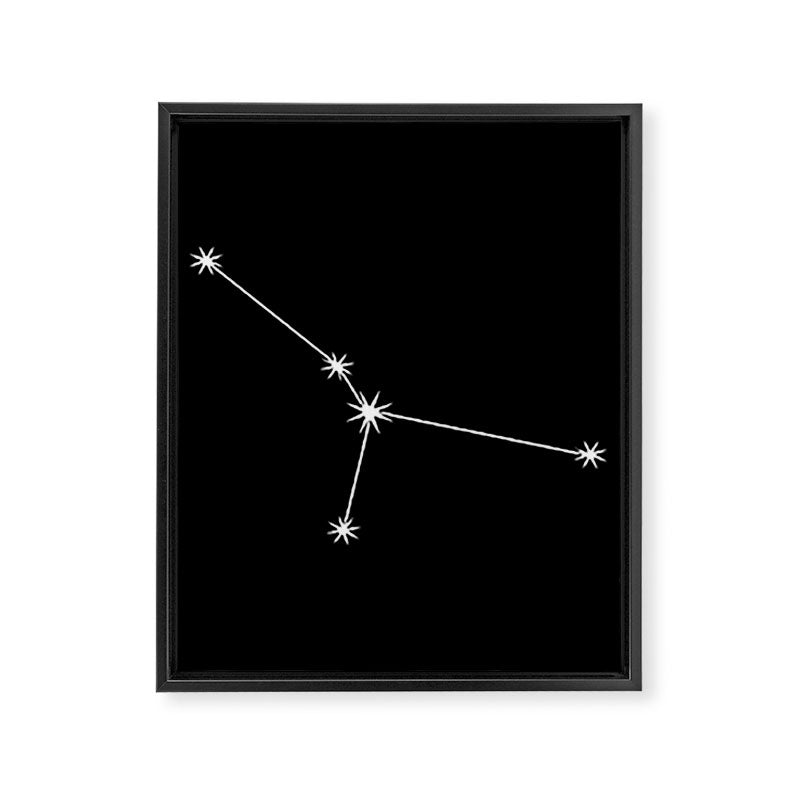 Cancer Zodiac Star Constellation Line Art Black Framed Canvas Print Gallery Image 8