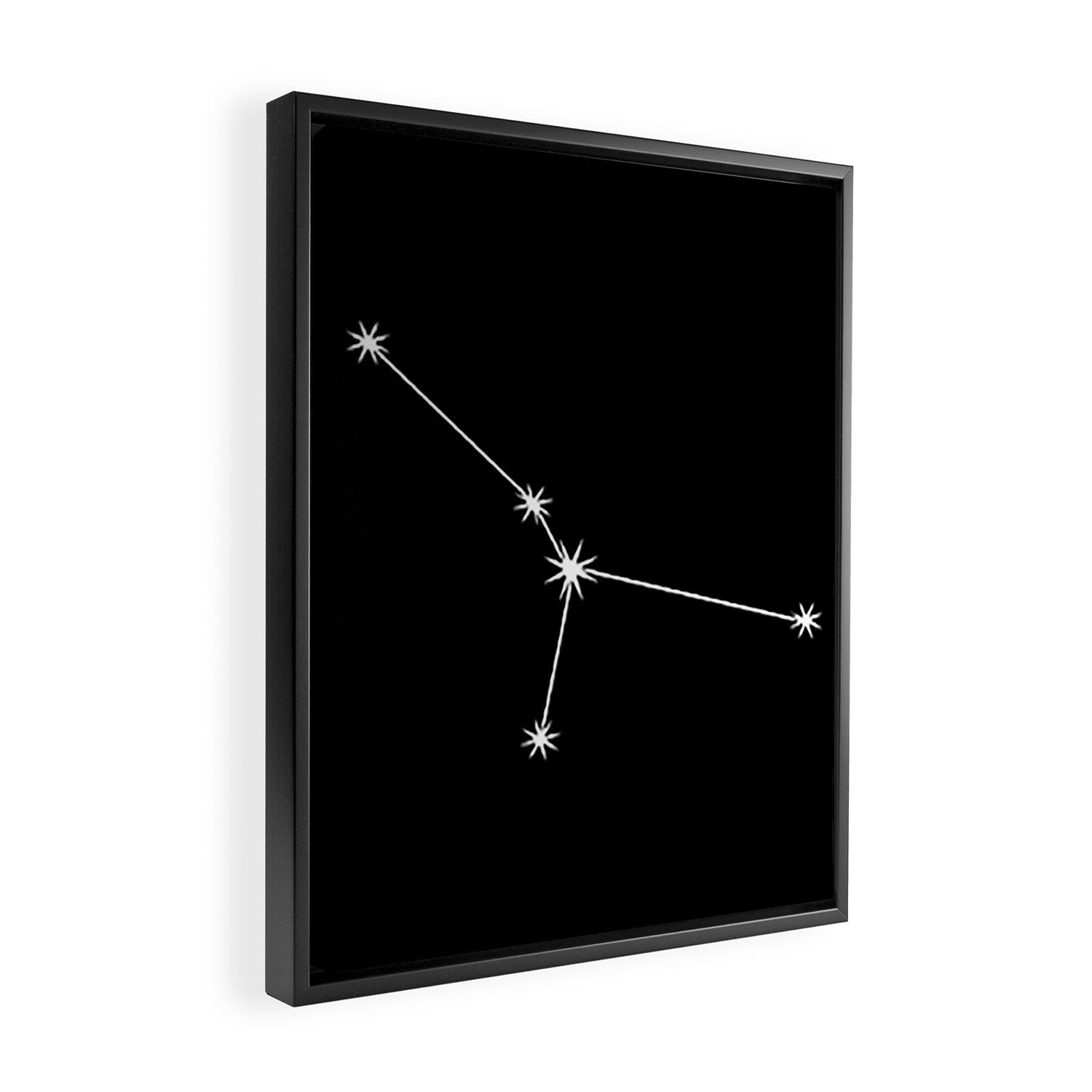 Cancer Zodiac Star Constellation Line Art Black Framed Canvas Print Gallery Image 2